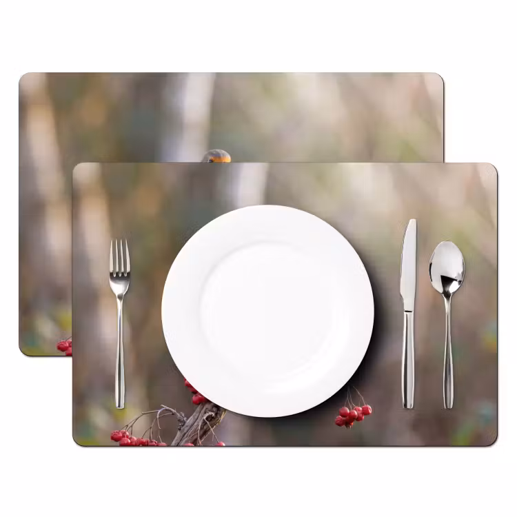 Salvamantel – 6 piezas - Petirrojo - Rama - Bayas - Naturaleza — 2