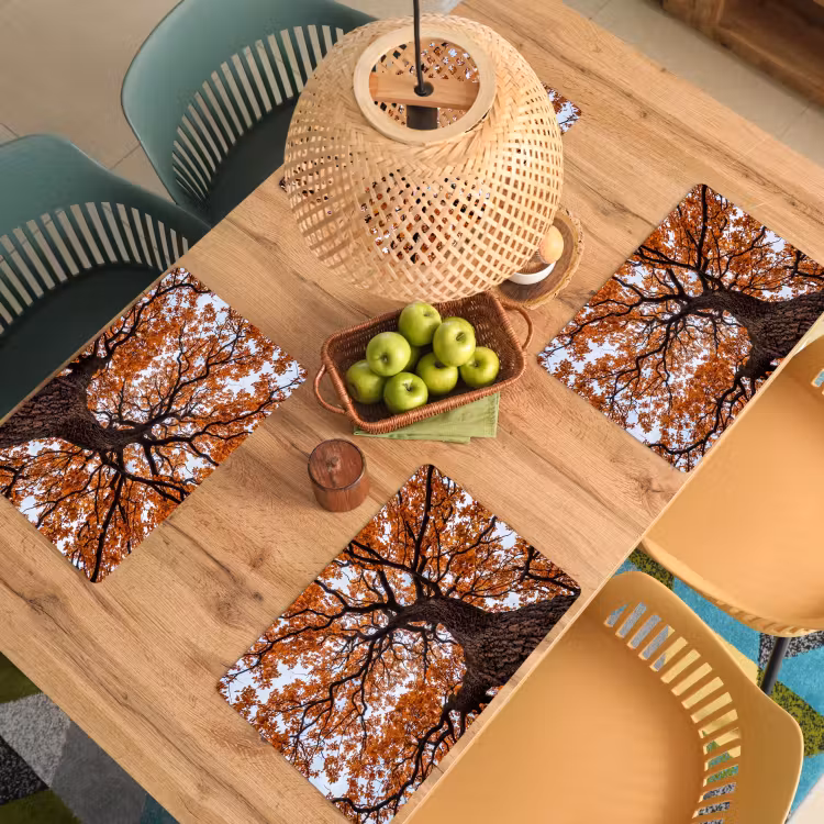 Salvamantel – 6 piezas - Árbol - Dosel - Otoño - Naranja - Atmosférico — 3