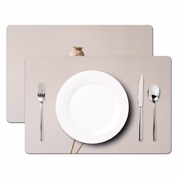 Salvamantel – 6 piezas - Bulbos de amapola - Flores secas - Minimalista - Beige - Tranquilo — 2