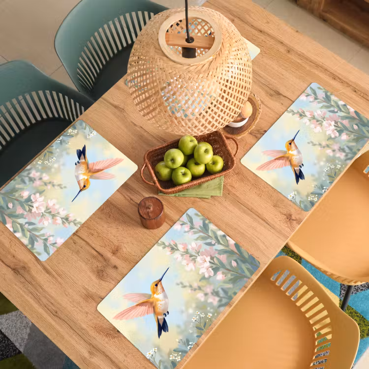 Salvamantel – 6 piezas - Colibrí - Ilustración - Colorido — 3