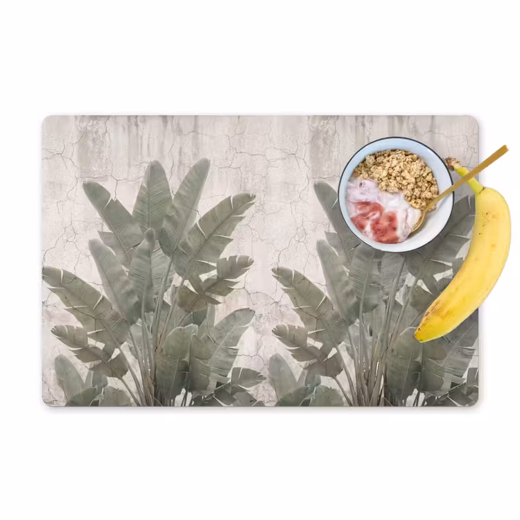 Salvamantel – 6 piezas - Hojas de plátano - Hormigón - Verde — 1