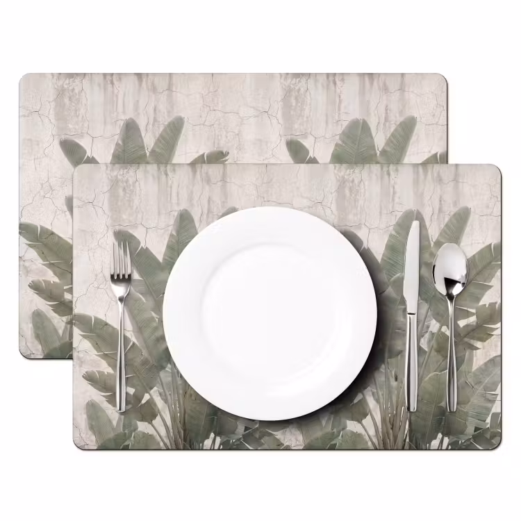 Salvamantel – 6 piezas - Hojas de plátano - Hormigón - Verde — 2