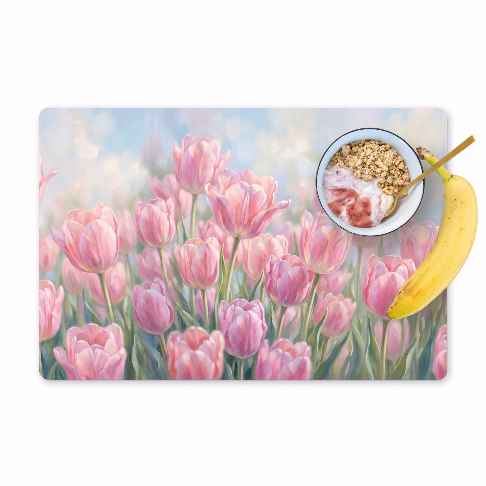 Salvamantel – 6 piezas - Tulipanes - Campo - Primavera - Rosa — 1