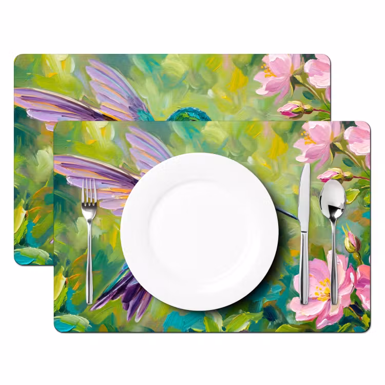 Salvamantel – 6 piezas - Colibrí - Flores - Naturaleza - Colorido — 2