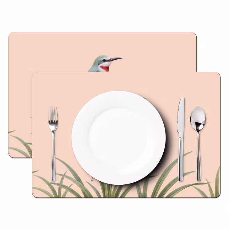 Salvamantel – 6 piezas - Pájaro - Flor - Naturaleza - Rosa — 2
