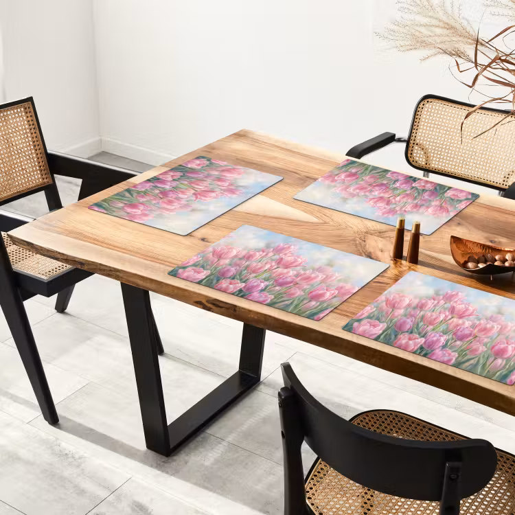 Salvamantel – 6 piezas - Tulipanes - Campo - Primavera - Rosa — 4