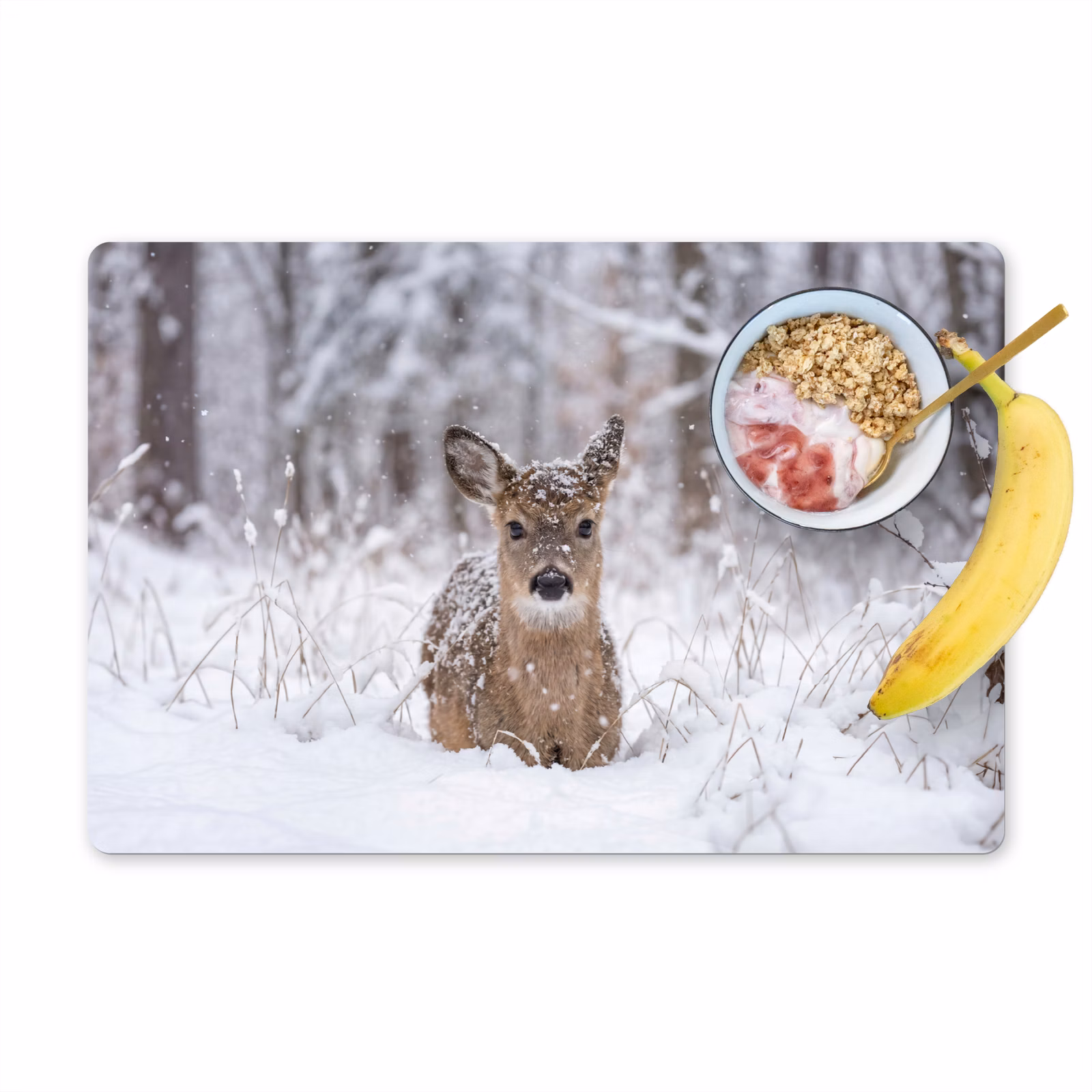 Salvamantel – 6 piezas - Ciervo - Nieve - Bosque - Animales - Adorable — 1