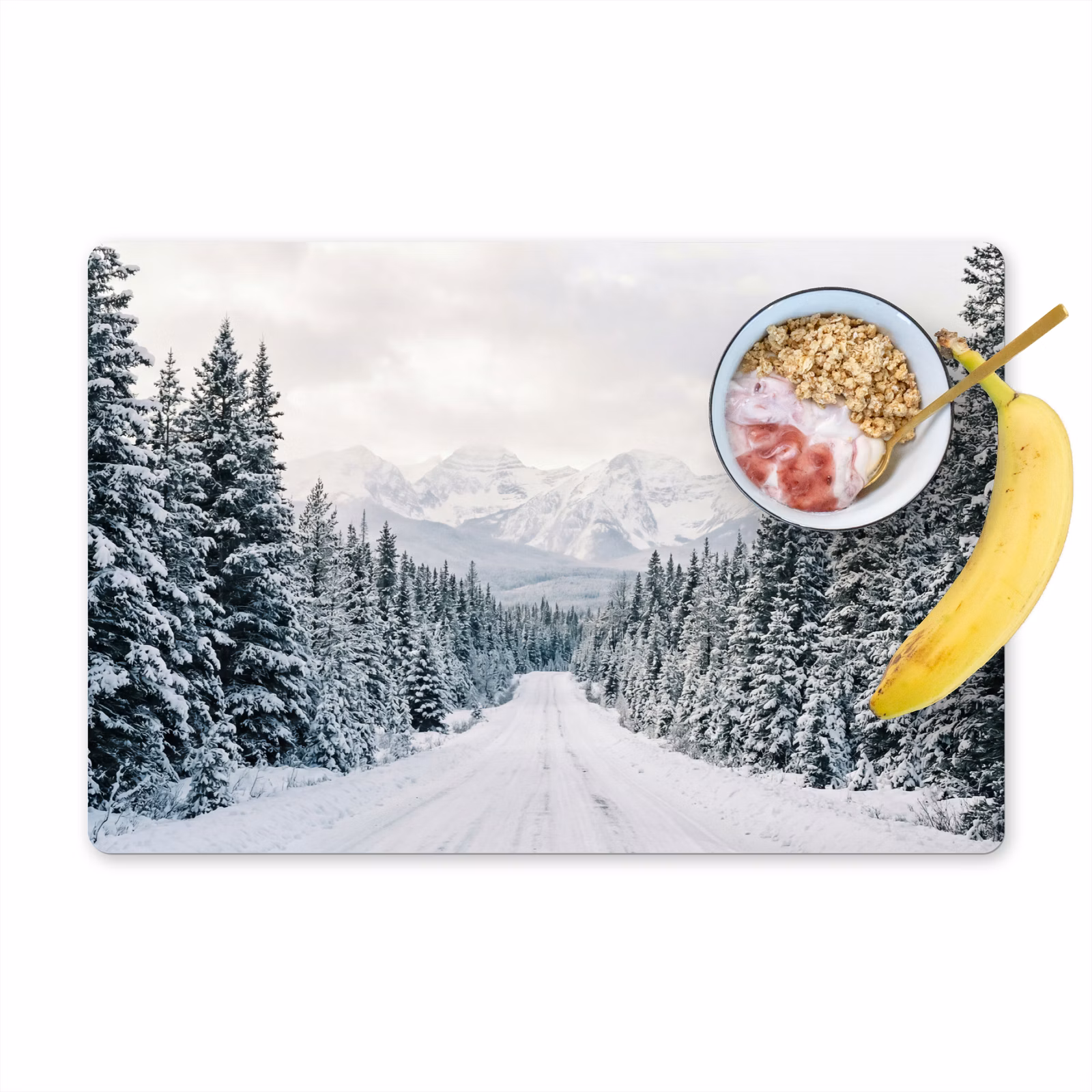 Salvamantel – 6 piezas - Carretera - Nieve - Bosque de coníferas - Invierno - Aventurero — 1