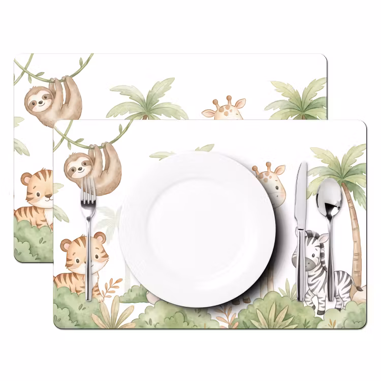 Salvamantel – 6 piezas - Animales - Selva - Pastel — 2