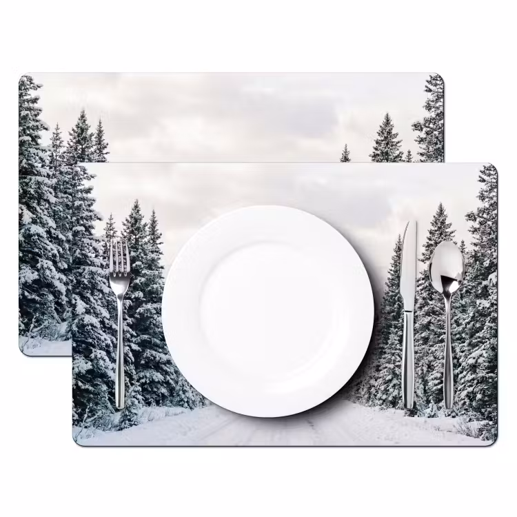 Salvamantel – 6 piezas - Carretera - Nieve - Bosque de coníferas - Invierno - Aventurero — 2