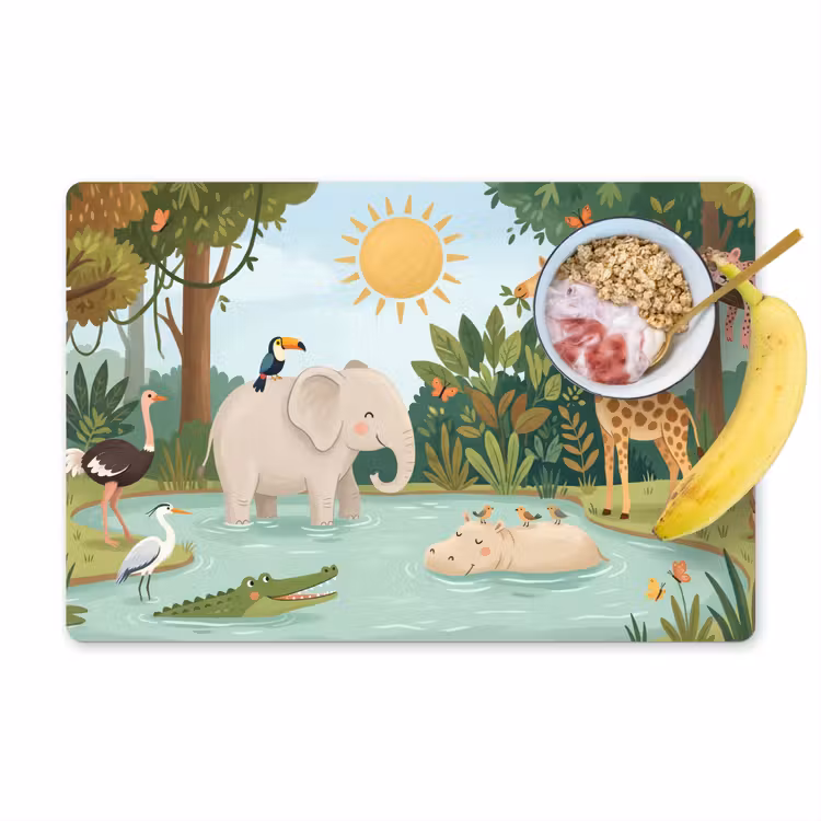 Salvamantel – 6 piezas - Selva - Oasis - Animales - Colorido — 1