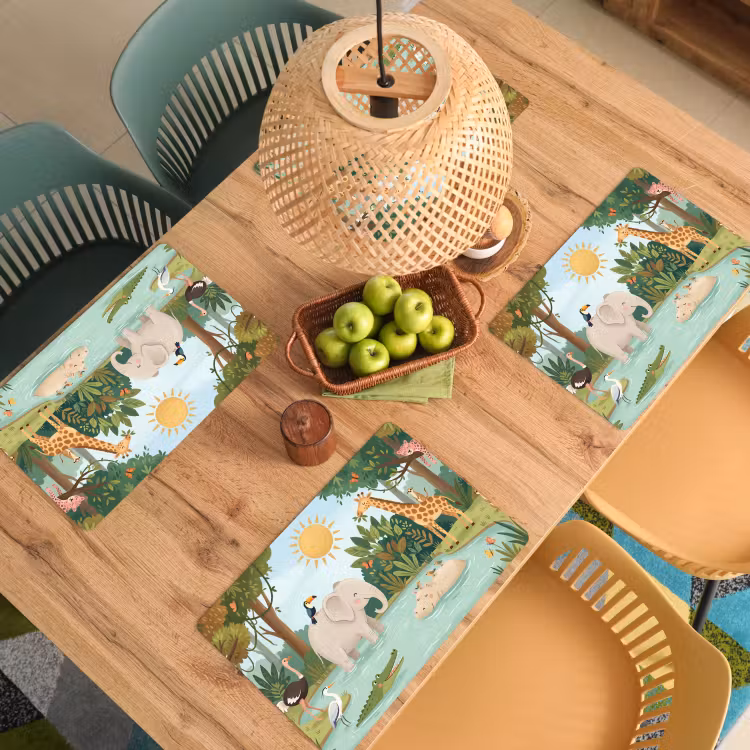 Salvamantel – 6 piezas - Selva - Oasis - Animales - Colorido — 3