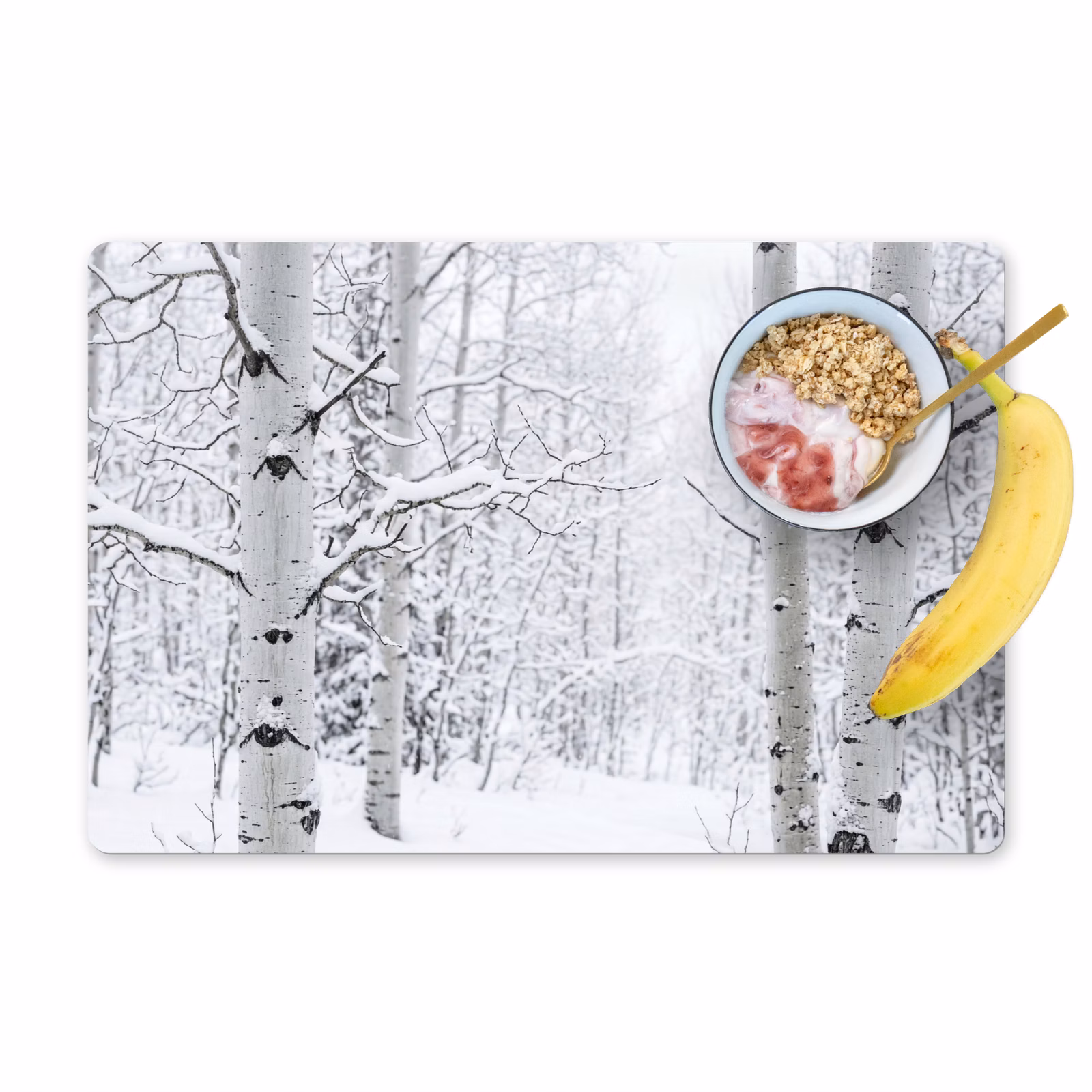 Salvamantel – 6 piezas - Abedules - Nieve - Invierno - Bosque - Blanco — 1