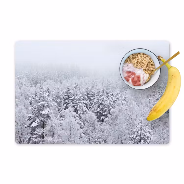Salvamantel – 6 piezas - Bosque - Nieve - Invierno - Naturaleza - Blanco — 1