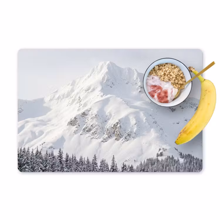 Salvamantel – 6 piezas - Montaña - Nieve - Invierno - Naturaleza - Blanco — 1