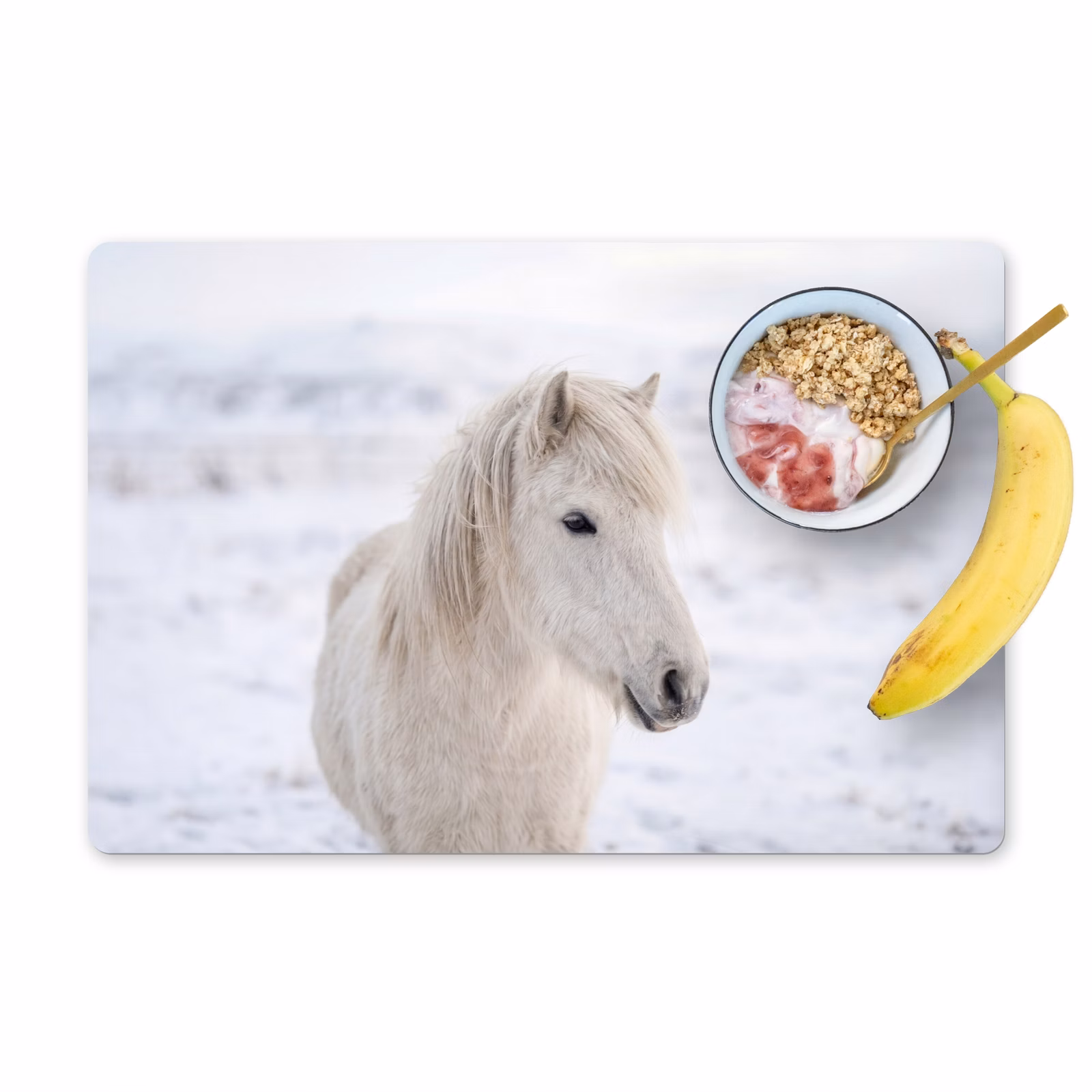 Salvamantel – 6 piezas - Caballo - Cabeza - Invierno - Animales - Blanco — 1