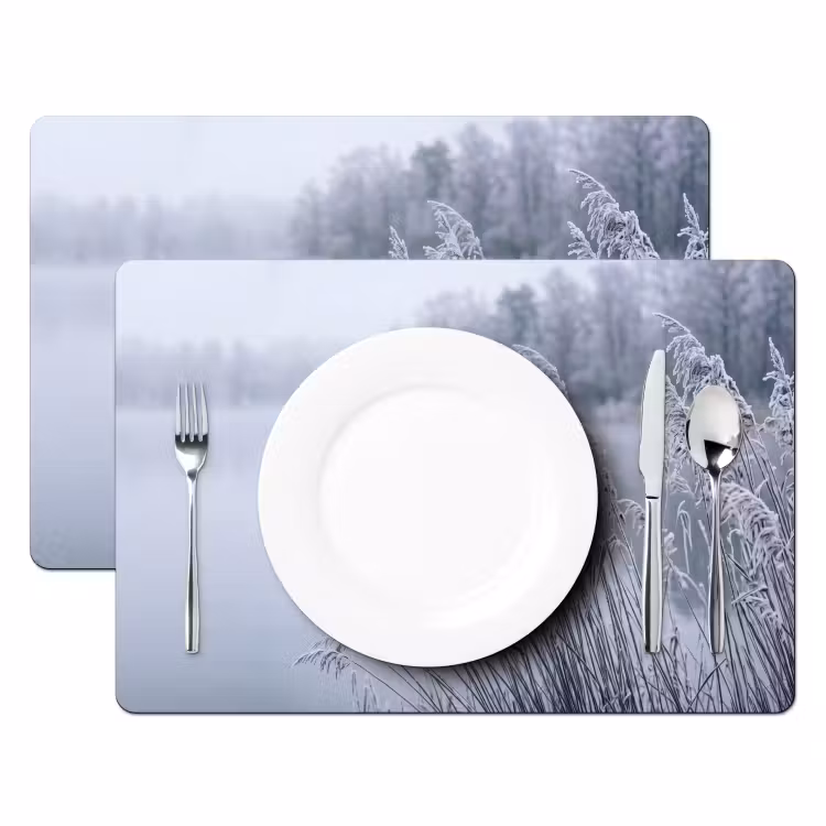 Salvamantel – 6 piezas - Carrizo - Congelado - Invierno - Naturaleza — 2