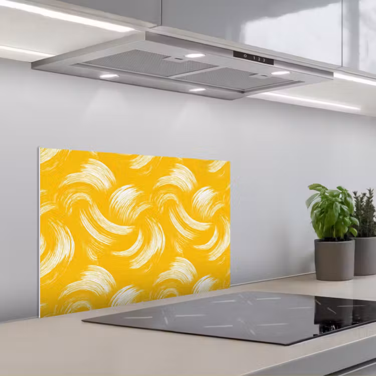 Salpicaderos de cocina - Pinceladas - Abstracto - Dinámico - Amarillo — 1