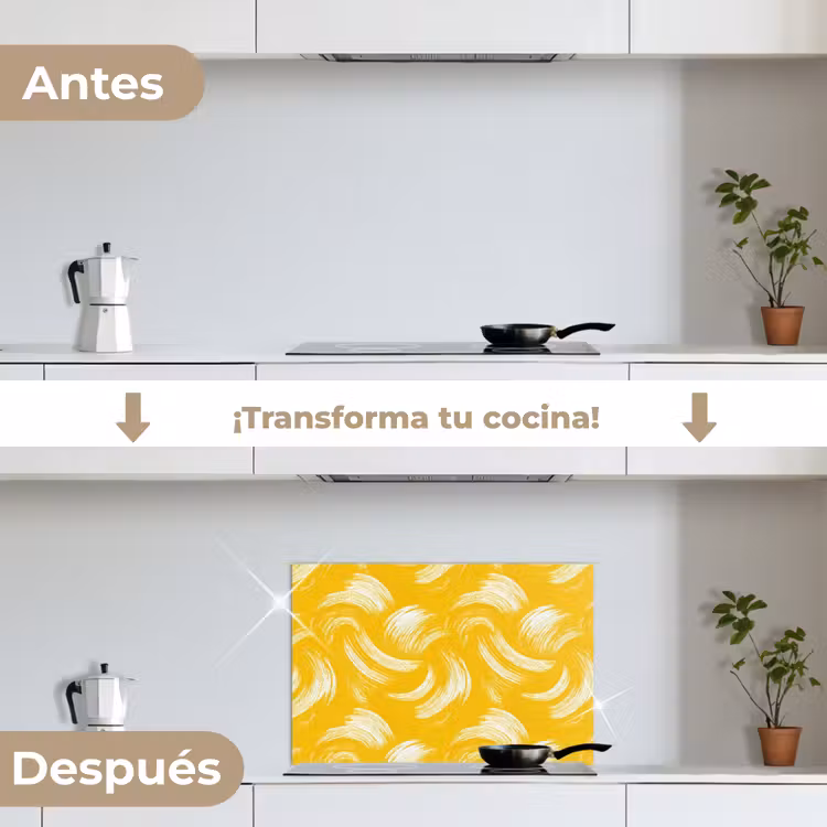 Salpicaderos de cocina - Pinceladas - Abstracto - Dinámico - Amarillo — 7