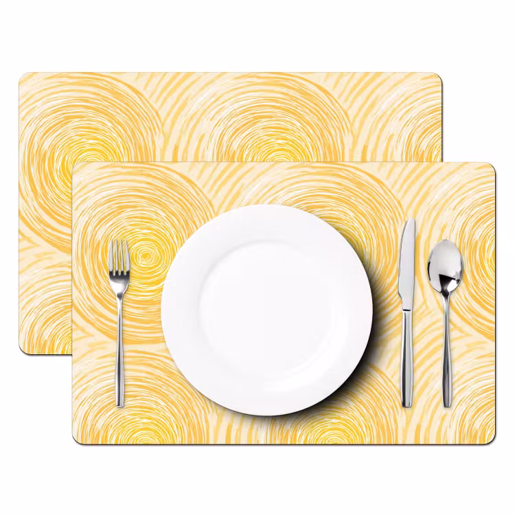 Salvamantel – 6 piezas - Círculos - Abstracto - Artístico - Amarillo — 2