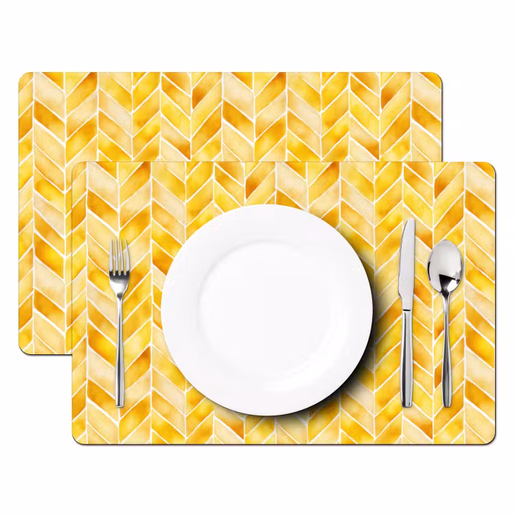 Salvamantel – 6 piezas - Espiga - Acuarela - Motivos - Amarillo dorado — 2
