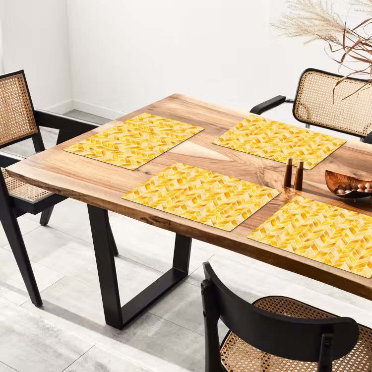 Salvamantel – 6 piezas - Espiga - Acuarela - Motivos - Amarillo dorado — 4
