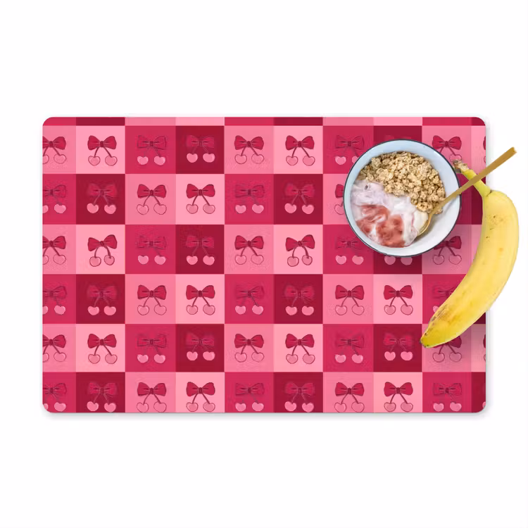 Salvamantel – 6 piezas - Cerezas - Lazos - Divertido - Rosa - Burdeos — 1