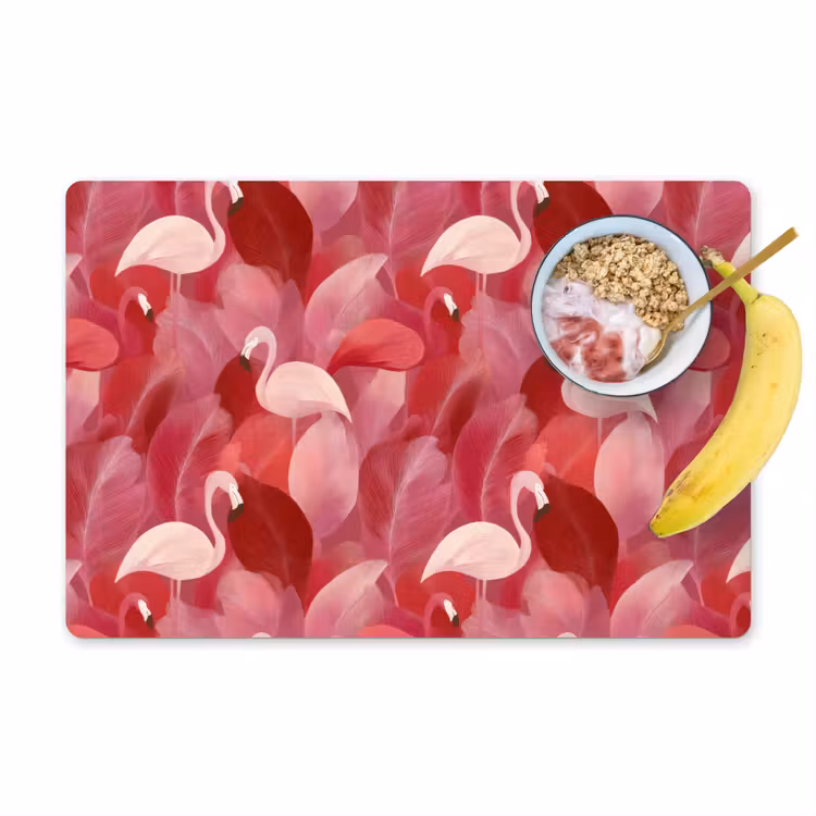 Salvamantel – 6 piezas - Flamenco - Botánico - Elegante - Rosa - Rojo — 1