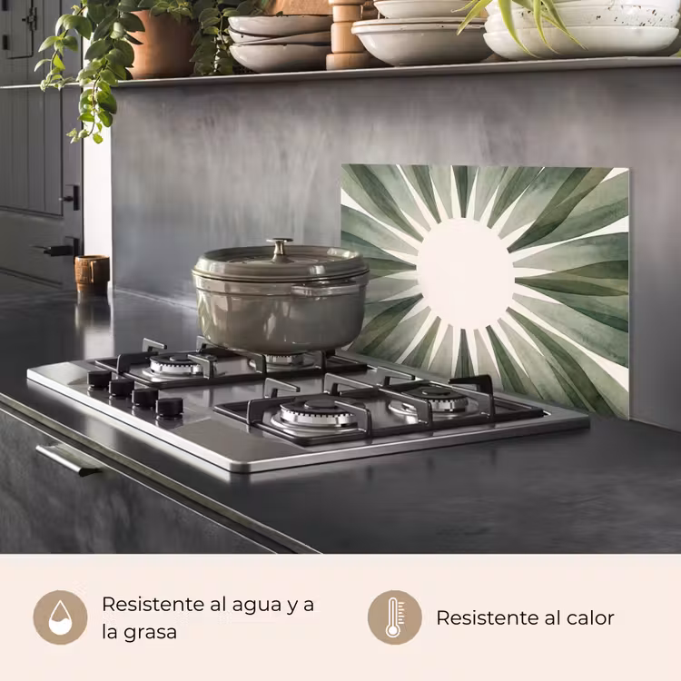 Salpicaderos de cocina - Plantas - Abstracto - Acuarela - Verde - Naturaleza — 2
