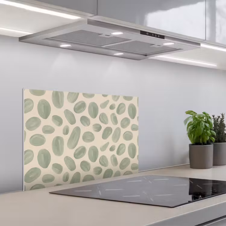 Salpicaderos de cocina - Resumen - Estampado - Orgánico - Verde - Moderno — 1