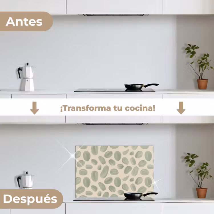 Salpicaderos de cocina - Resumen - Estampado - Orgánico - Verde - Moderno — 7