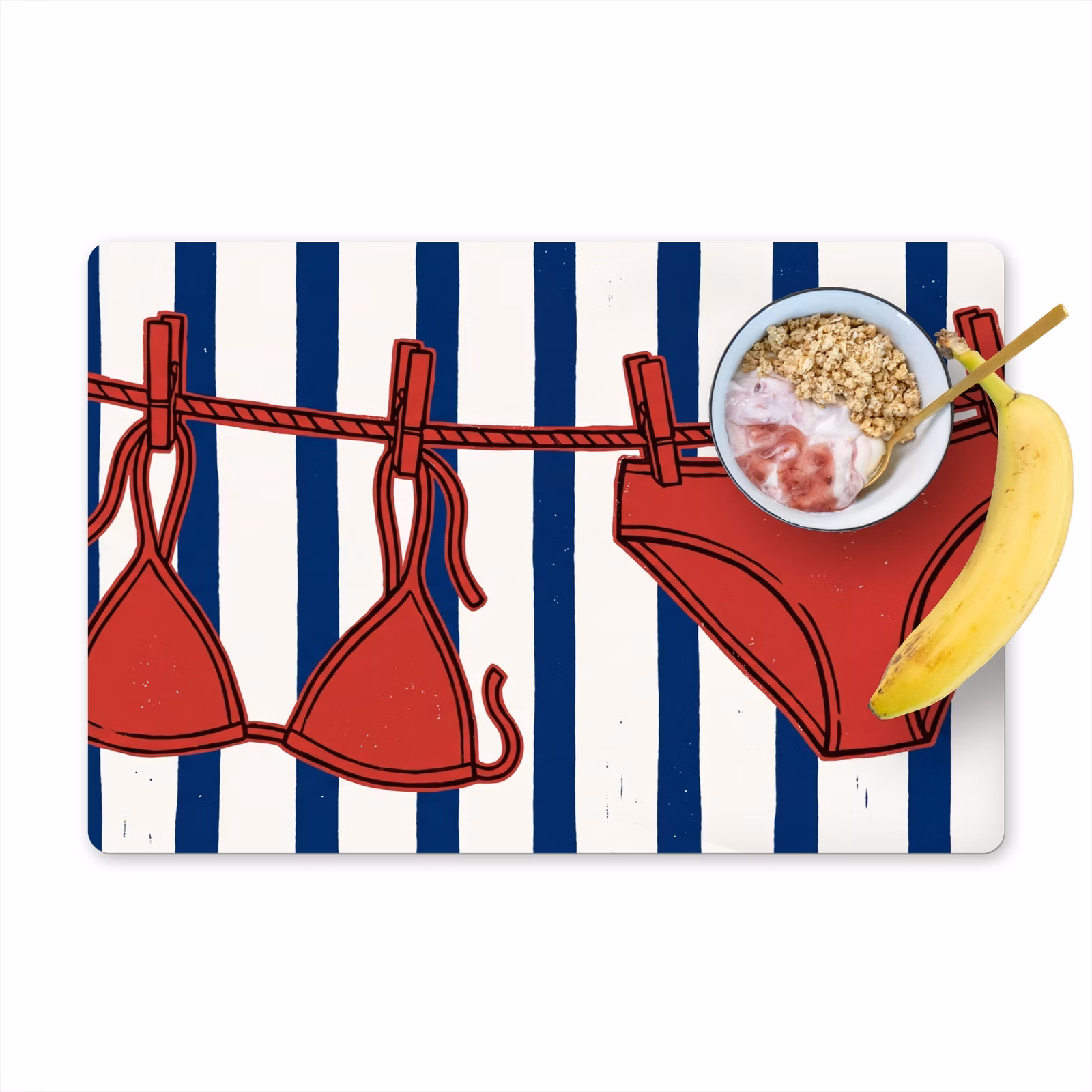 Salvamantel – 6 piezas - Trajes de baño - Tendedero - Verano - Ilustración - Rojo — 1