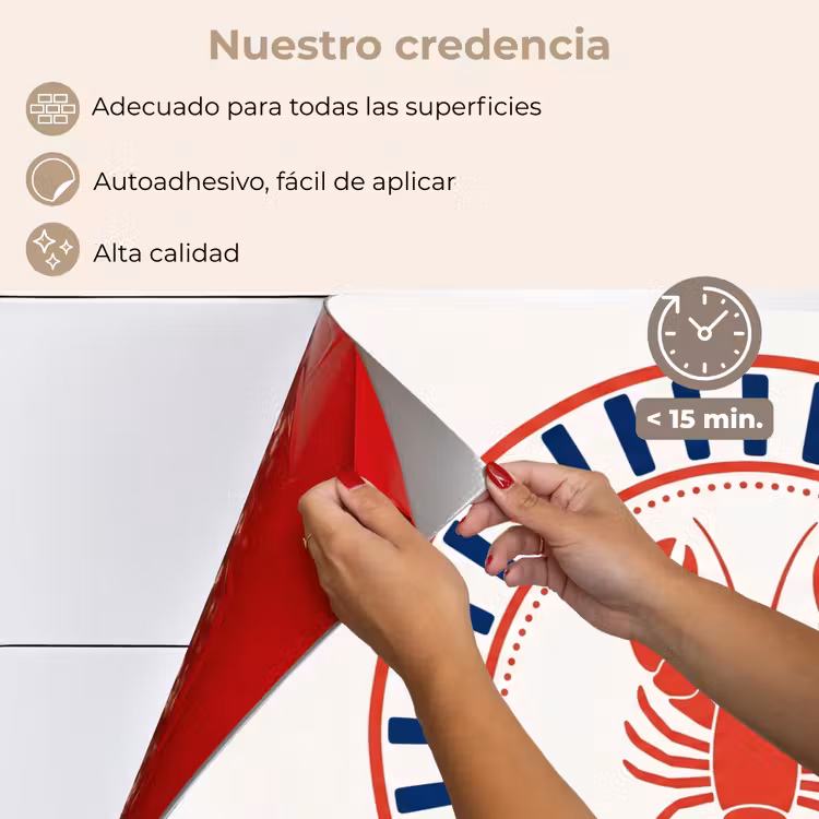 Salpicaderos de cocina - Vida marina - Langosta - Emblema - Gráfico - Rojo — 4