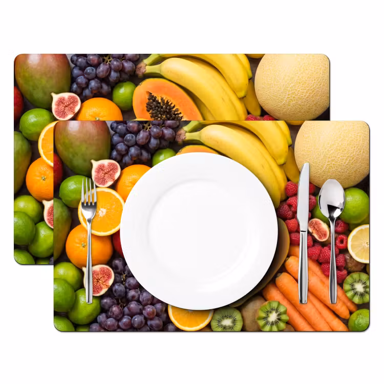 Salvamantel – 6 piezas - Comida - Fruta - Verduras - Frescas - Coloridas — 2