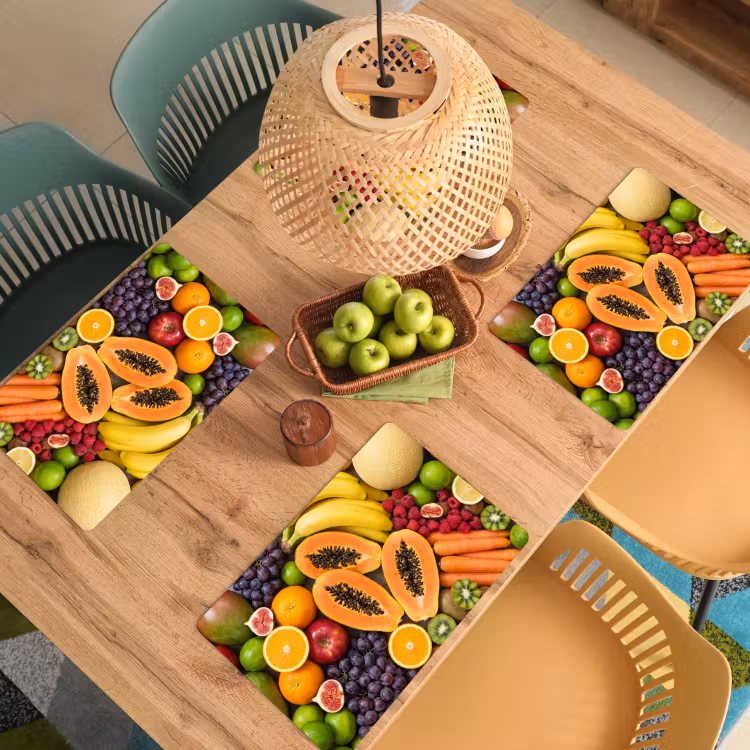 Salvamantel – 6 piezas - Comida - Fruta - Verduras - Frescas - Coloridas — 3