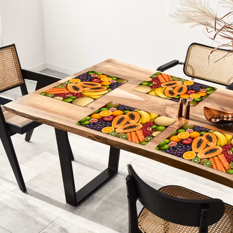 Salvamantel – 6 piezas - Comida - Fruta - Verduras - Frescas - Coloridas — 4