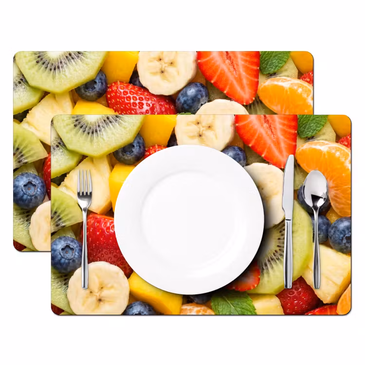 Salvamantel – 6 piezas - Fruta - Rodajas - Comida - Colorido — 2