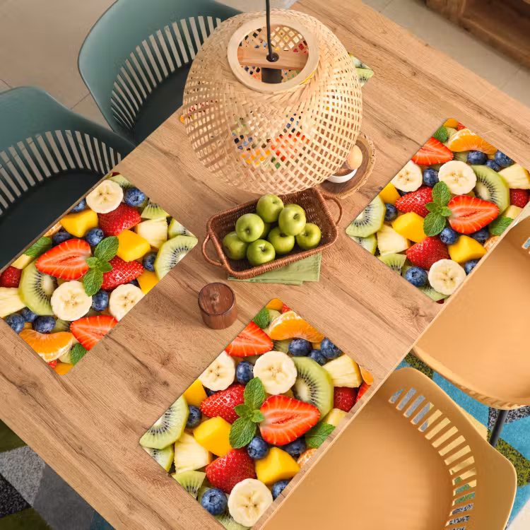 Salvamantel – 6 piezas - Fruta - Rodajas - Comida - Colorido — 3