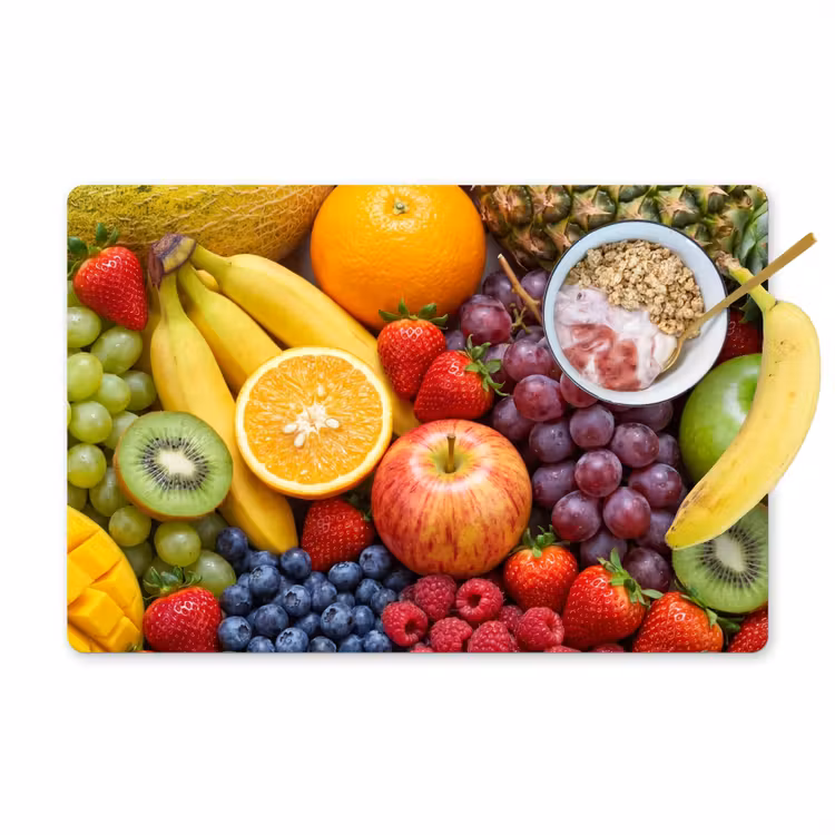 Salvamantel – 6 piezas - Comida - Fruta - Fresca - Colorida - Nutrición — 1