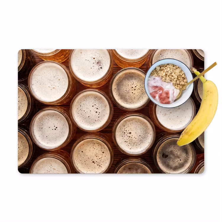 Salvamantel – 6 piezas - Comida - Vasos - Bebidas - Patrón - Marrón — 1