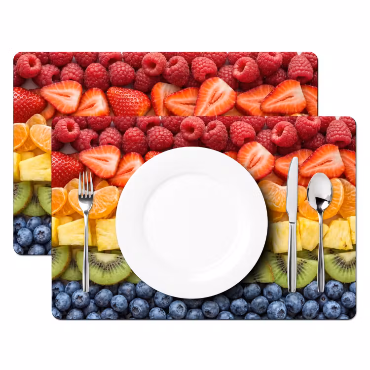 Salvamantel – 6 piezas - Fruta - Arcoíris - Saludable - Colorido — 2