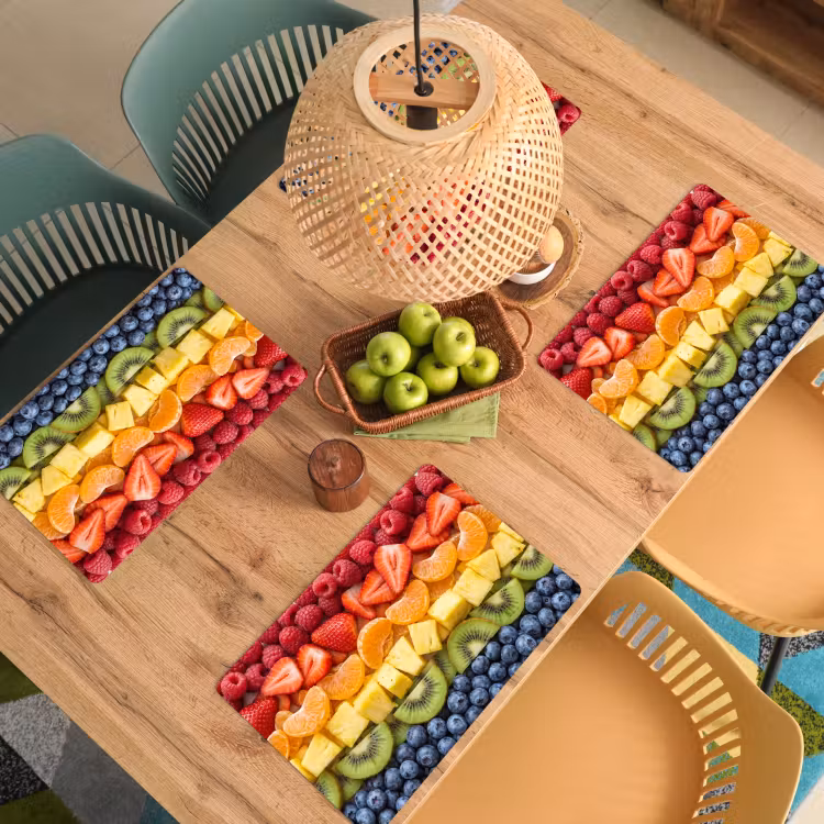 Salvamantel – 6 piezas - Fruta - Arcoíris - Saludable - Colorido — 3