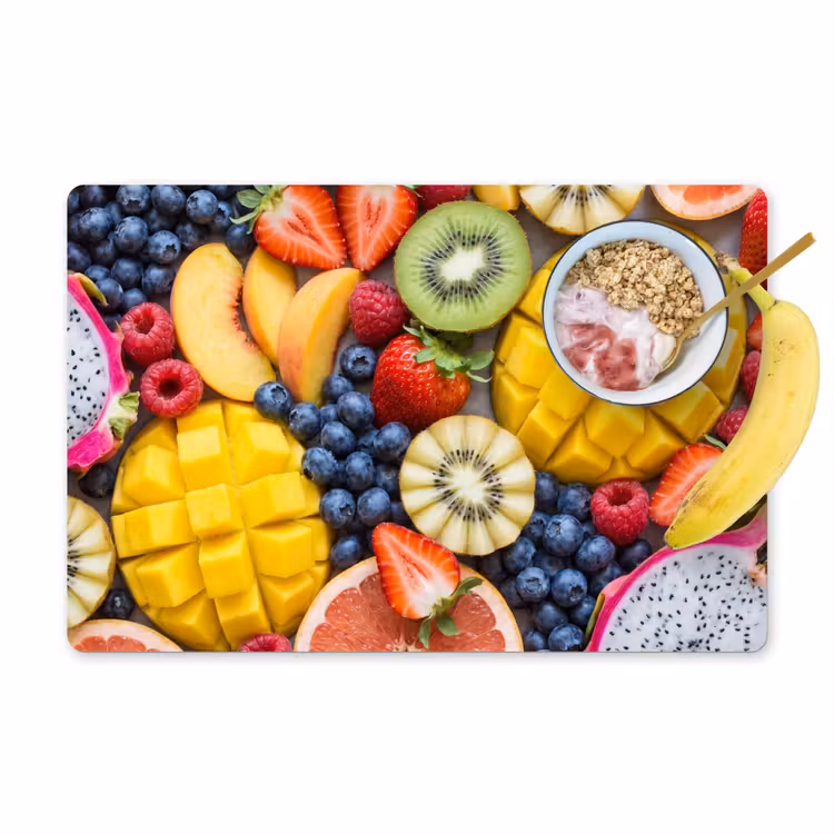 Salvamantel – 6 piezas - Fruta - Cortada - Colorida - Comida - Saludable — 1