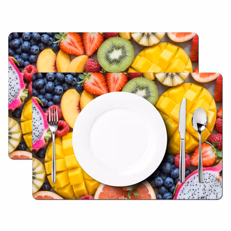 Salvamantel – 6 piezas - Fruta - Cortada - Colorida - Comida - Saludable — 2
