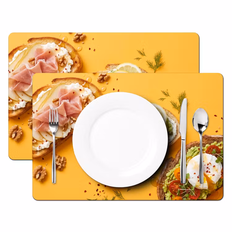 Salvamantel – 6 piezas - Comida - Pan - Desayuno - Moderno - Colorido — 2