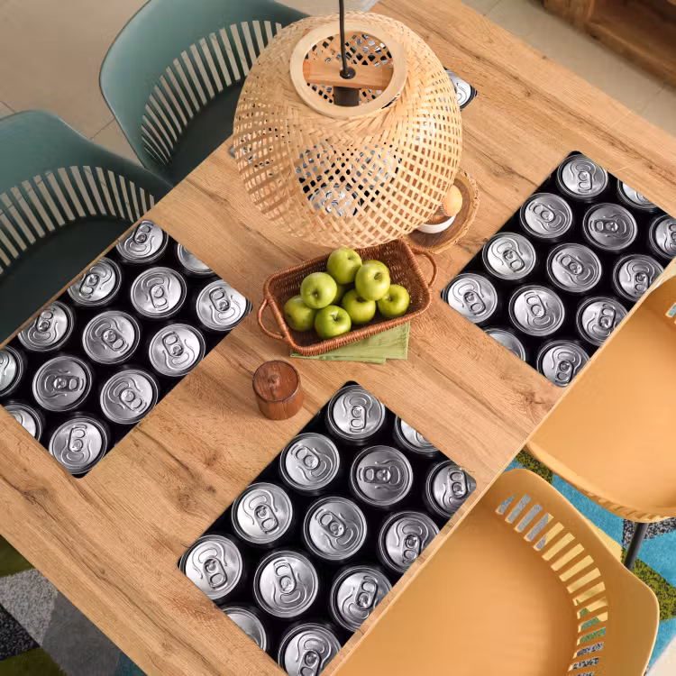 Salvamantel – 6 piezas - Latas - Aluminio - Estampado - Industrial - Plata — 3