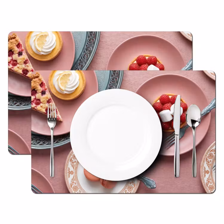 Salvamantel – 6 piezas - Postre - Tarta - Pastel - Dulce - Rosa — 2