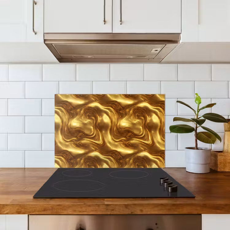 Salpicaderos de cocina - Textura - Líquido - Orgánico - Dorado — 3
