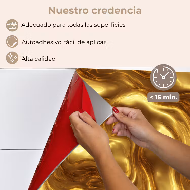 Salpicaderos de cocina - Textura - Líquido - Orgánico - Dorado — 4