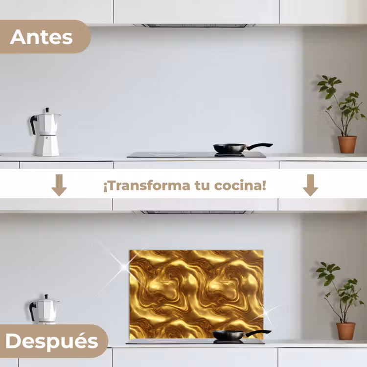Salpicaderos de cocina - Textura - Líquido - Orgánico - Dorado — 7